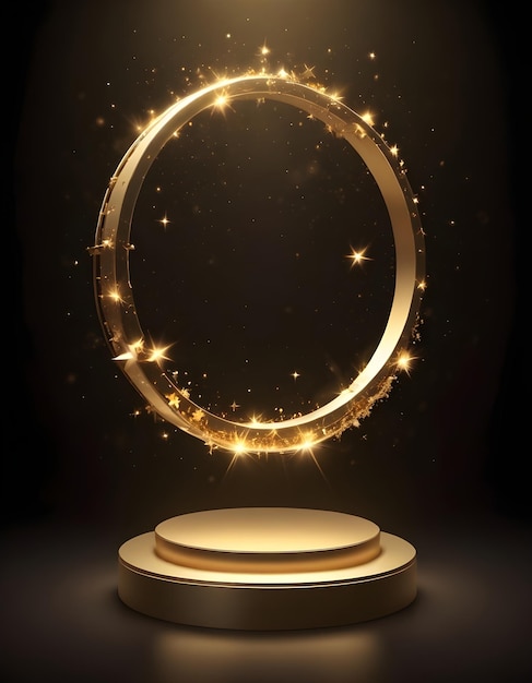 a round table with a circle of gold stars on it