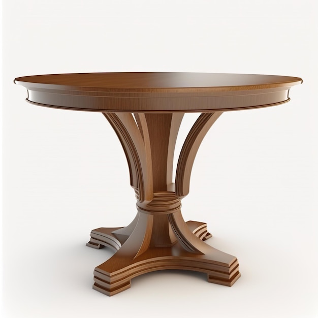 A round table with a design on it and the bottom is made of wood.