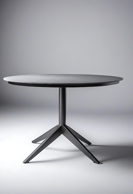 Photo a round table with a metal base and a metal base