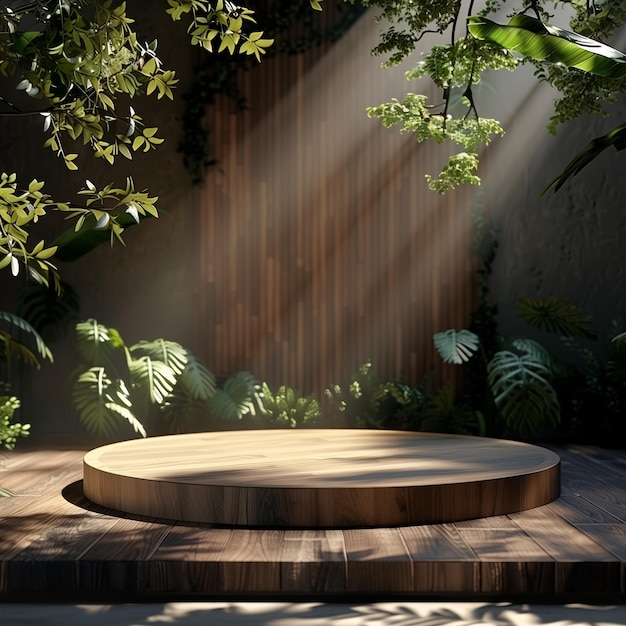 a round table with a round top sits in the shade