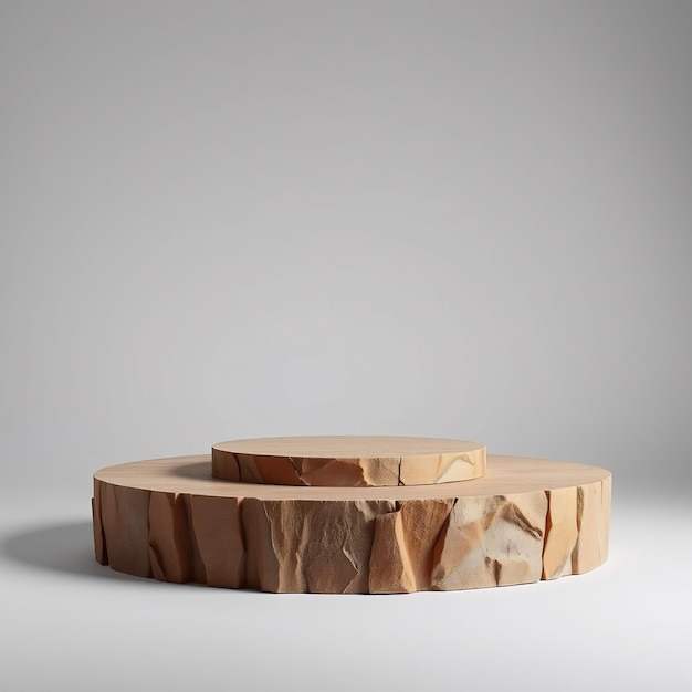 a round table with a wooden design on it