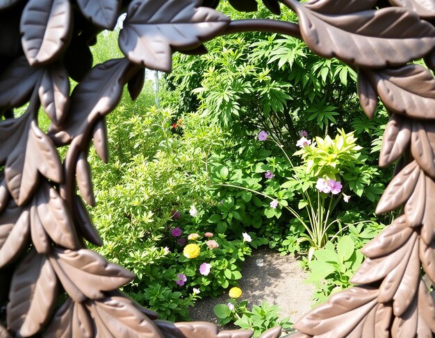 The round wedding arch on the background