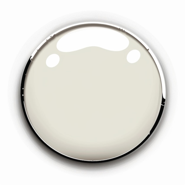 Photo a round white object with a white face and a black circle on it