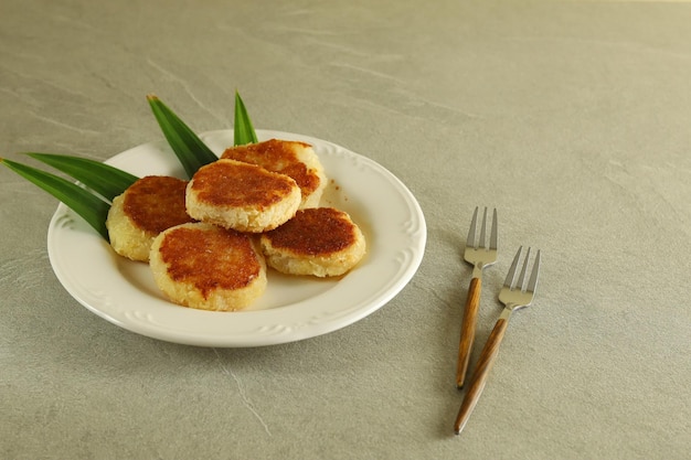 Round Wingko Babat, Traditional Indonesian Snack Made from Glutinous Rice Flour, Sugar.