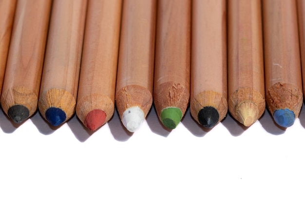 round wooden pencils of various colors for back to school