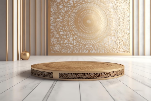 A round wooden tray with the word love on it on a white wooden floor.