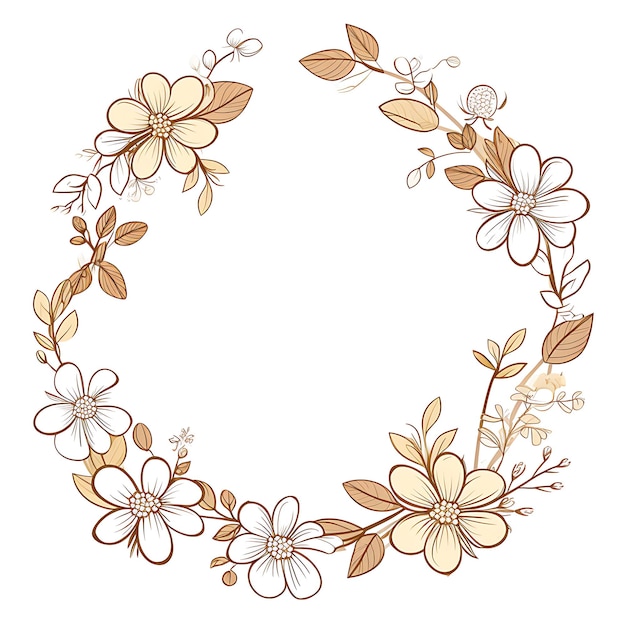 a round wreath with flowers and leaves on it