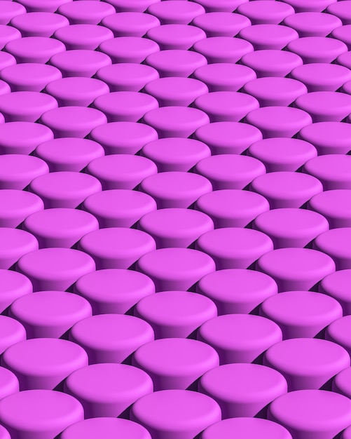 Rounded purple cylindrical objects repeating a pattern.