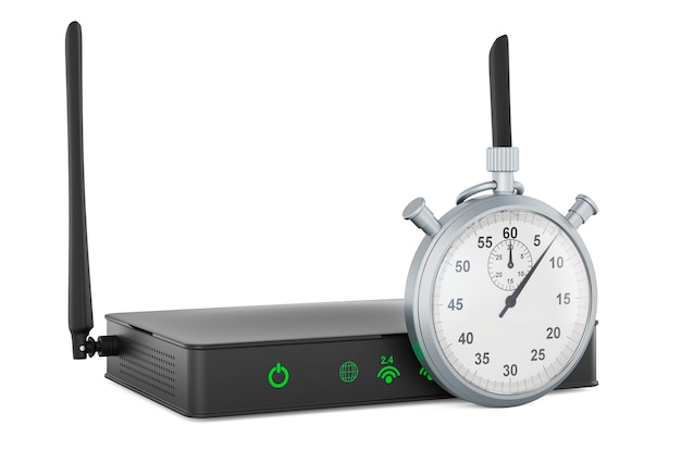 Router with stopwatch 3D rendering