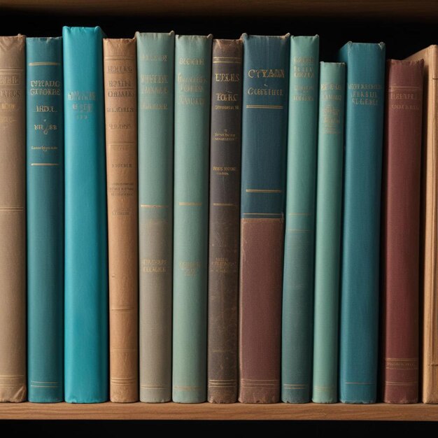 Photo a row of books on a shelf with one titled quot the word quot on the top