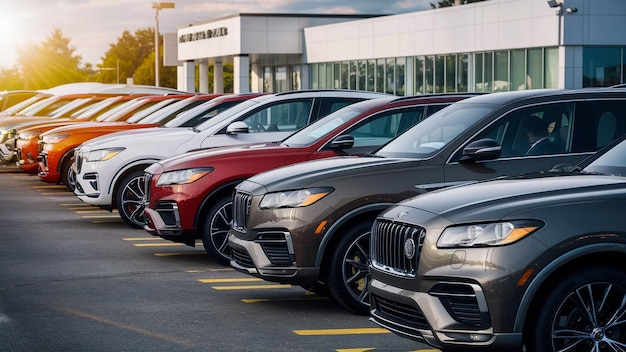 a row of cars with the word ford on the front