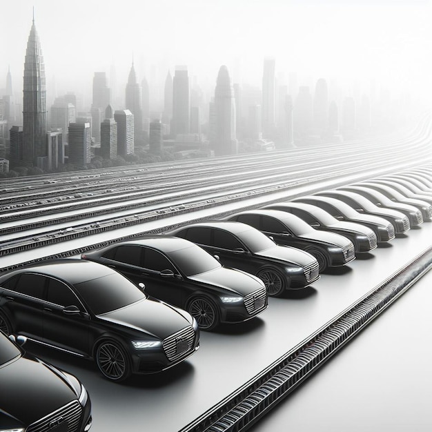 a row of cars with the word nyc on the top