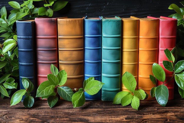 a row of colorful books with the words  the word  on the bottom