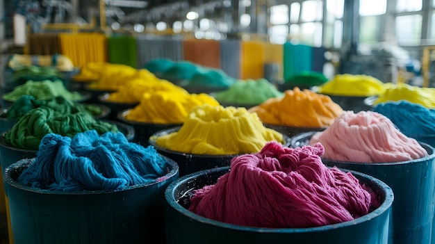 Photo a row of colorful dyes with different colors