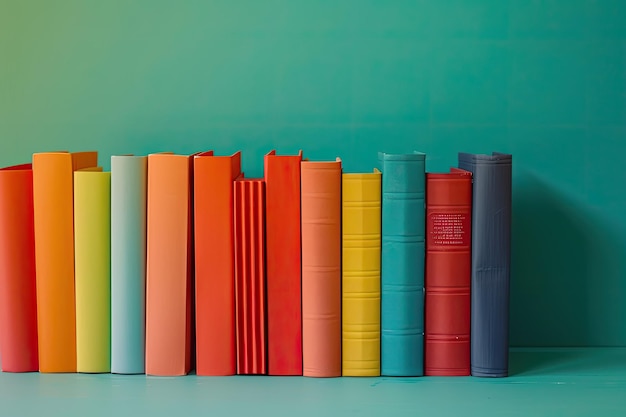 Photo row of colorful paperback books