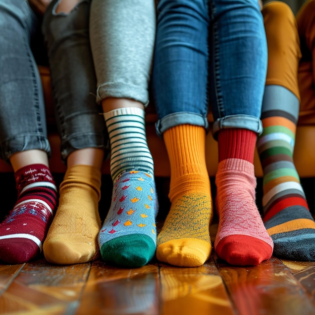 a row of colorful socks with the word  im on them