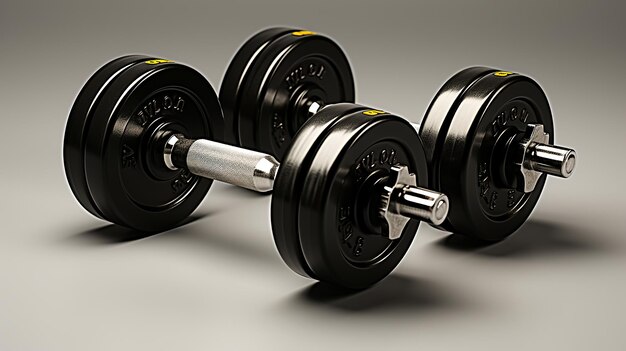 Photo a row of dumbbells with the words  dumbbells  on the bottom