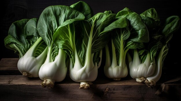 A row of fennel with the word bok on the top