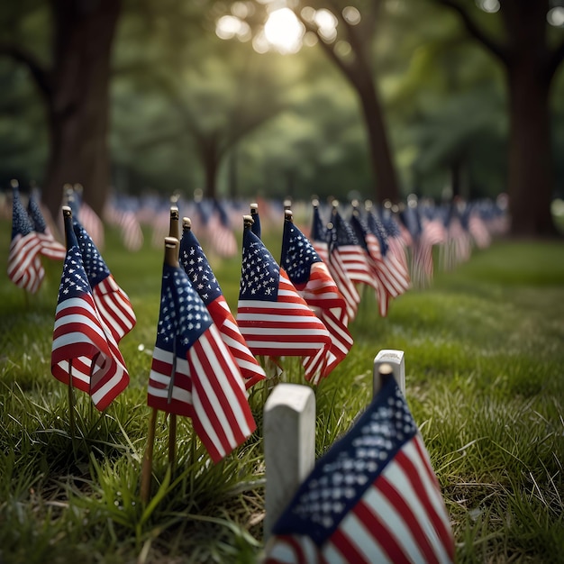 a row of flags with a circle of american flag in the middle