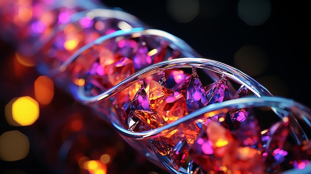 a row of glass candles with colorful glass beads.