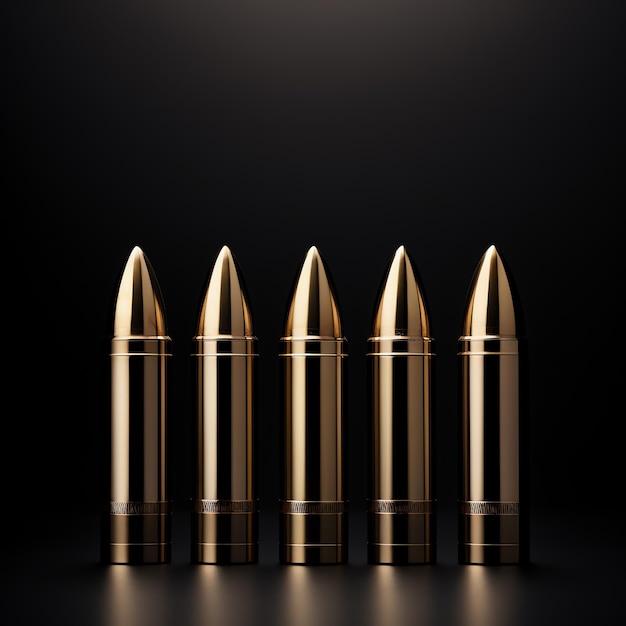 a row of gold bullets