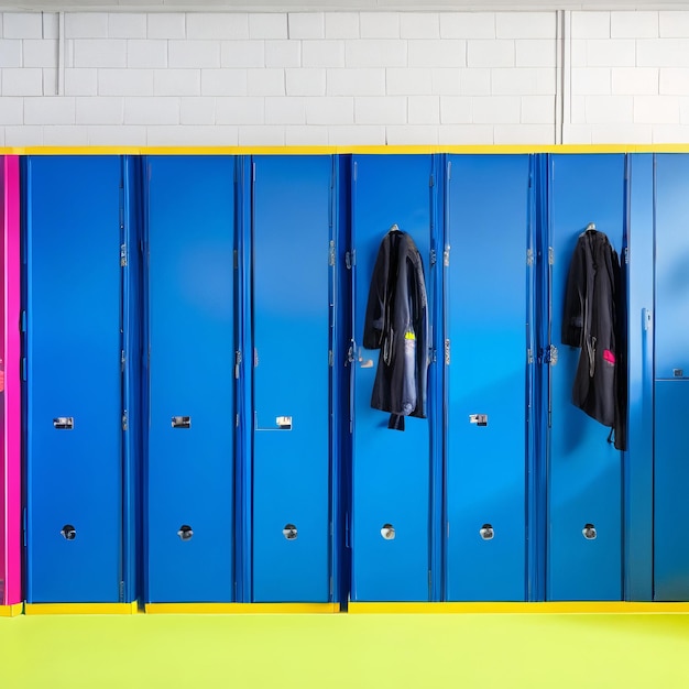 row of high school lockers back to school concept