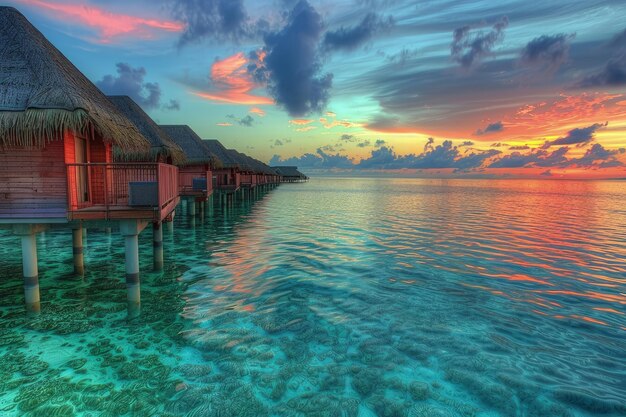 A row of houses sitting on top of a body of water