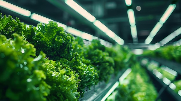 Row of Lettuce in Grocery Store