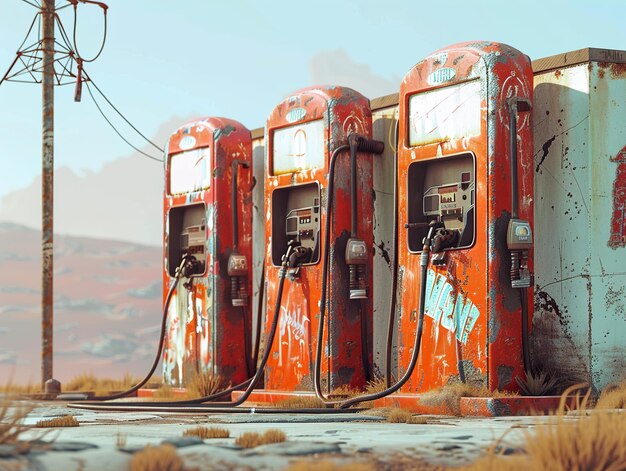 a row of old telephone booths with graffiti on the back