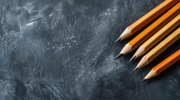 Photo a row of pencils on a black background