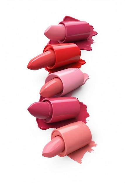 Photo a row of red lipsticks with the words quot lipstick quot on the bottom