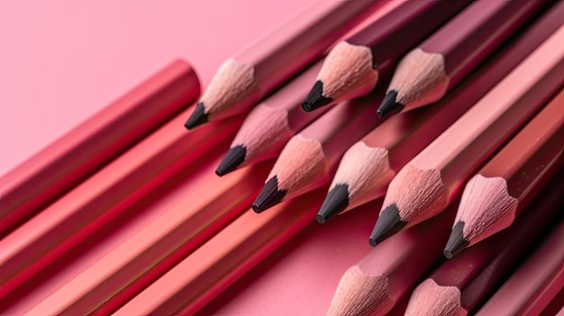 A row of red pencils with one being red.