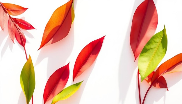 Photo a row of red and yellow leaves with the word  autumn  on them