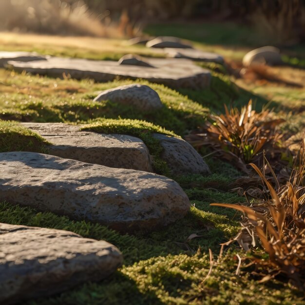 Photo a row of rocks with the word  rocks  on them