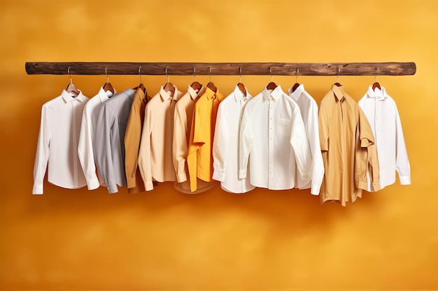 A row of shirts hanging on a rack with one that says'i love you '