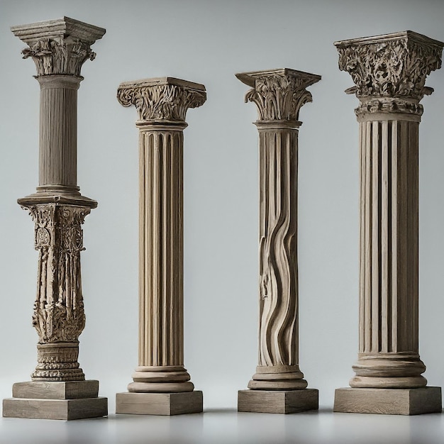 a row of tall tall concrete columns with the words quot columns quot on them