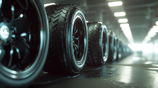 Photo a row of tires with the word tires on them