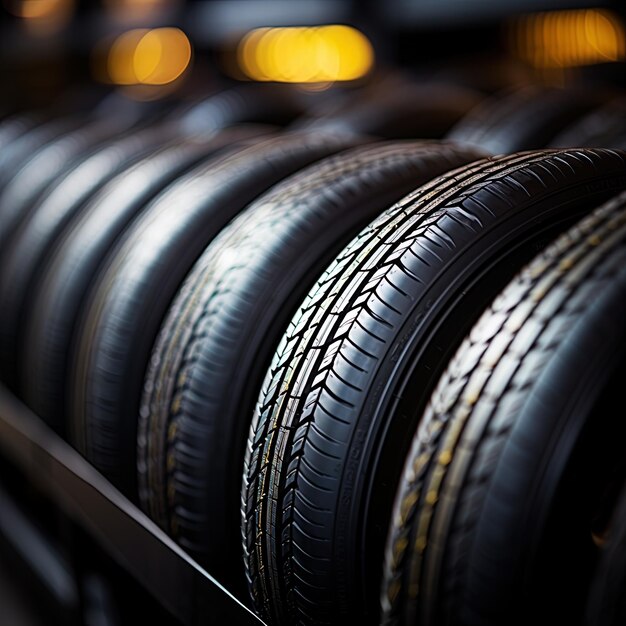 Photo a row of tires with the word  tires  on them