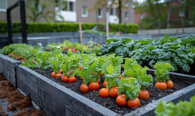 Photo a row of tomatoes in a garden with a sign that says  organic