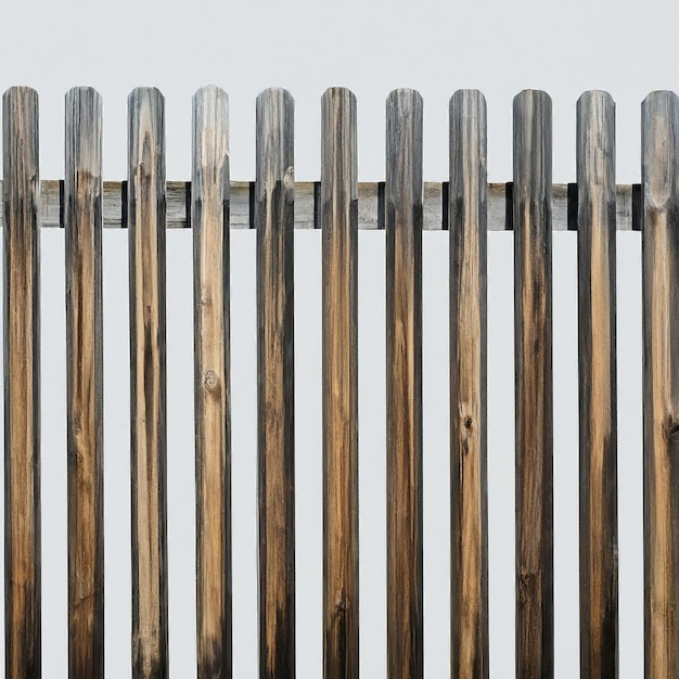 Photo a row of wooden fence with a row of vertical boards with the number 4 on the top