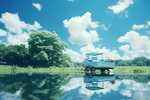 Photo rowboat in a reflective lake