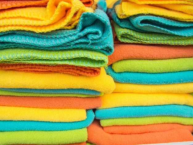 Rows of colorful hand towel.