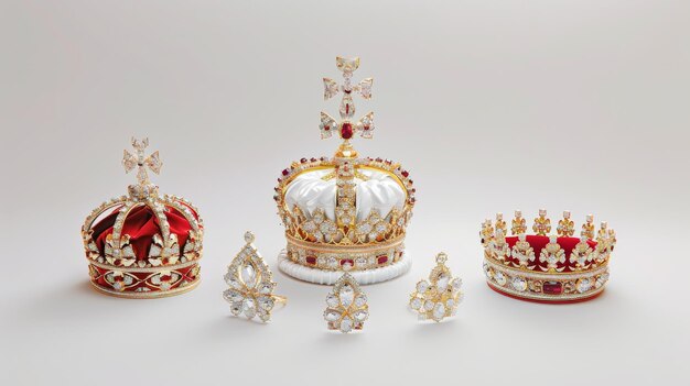 Royal Crown Jewels Set on a white background