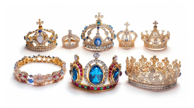 Royal Crown Jewels on a white background