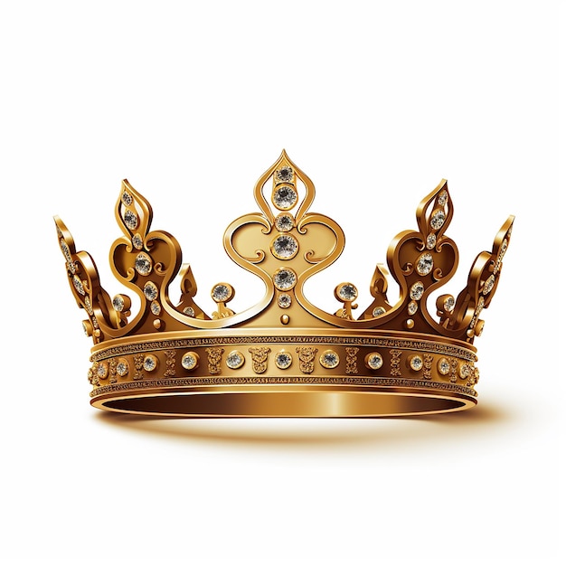 Royal Elegance Golden King Crown Vector Luxury on White