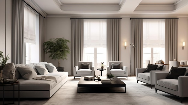 Royal elegance interior of modern living room