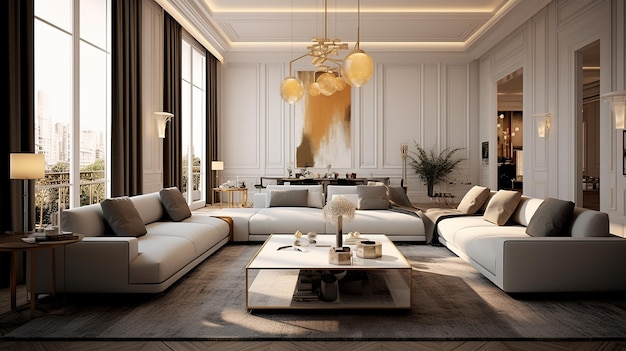 Royal elegance interior of modern living room