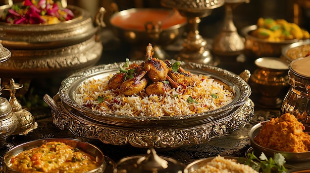 Royal Feast with Marinated Quail Biryani