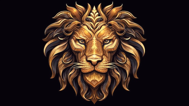 Royal king lion crown symbols Elegant gold Leo animal logo Premium luxury brand identity icon