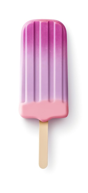 Photo royal purple and pastel pink and purple colored popsicle isolated on a white colored background